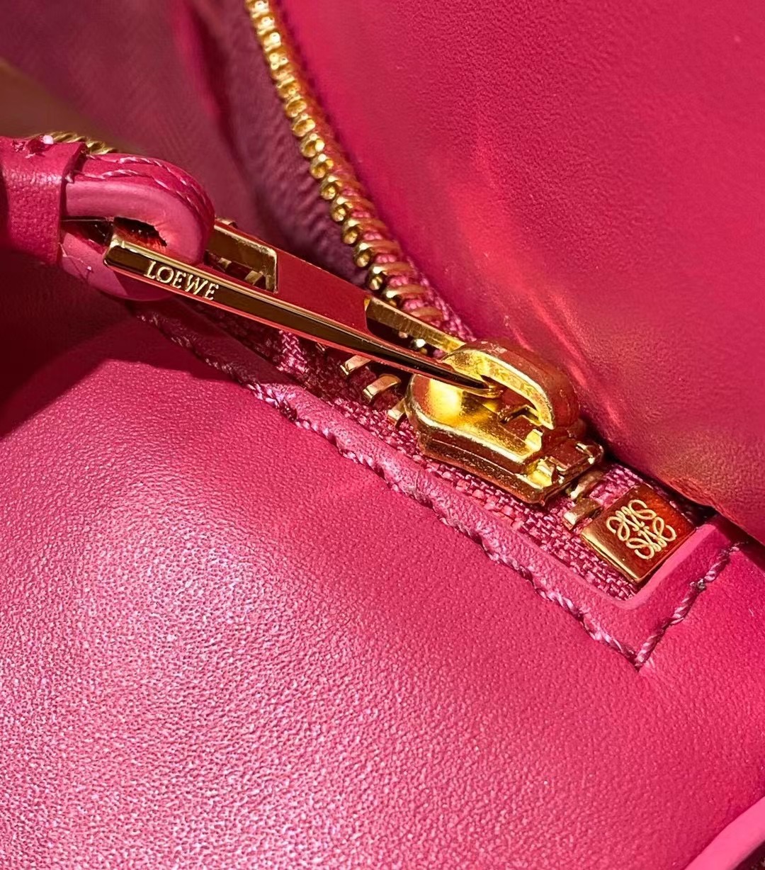 Loewe Small Puzzle Bag in Satin Calfskin Rose Red